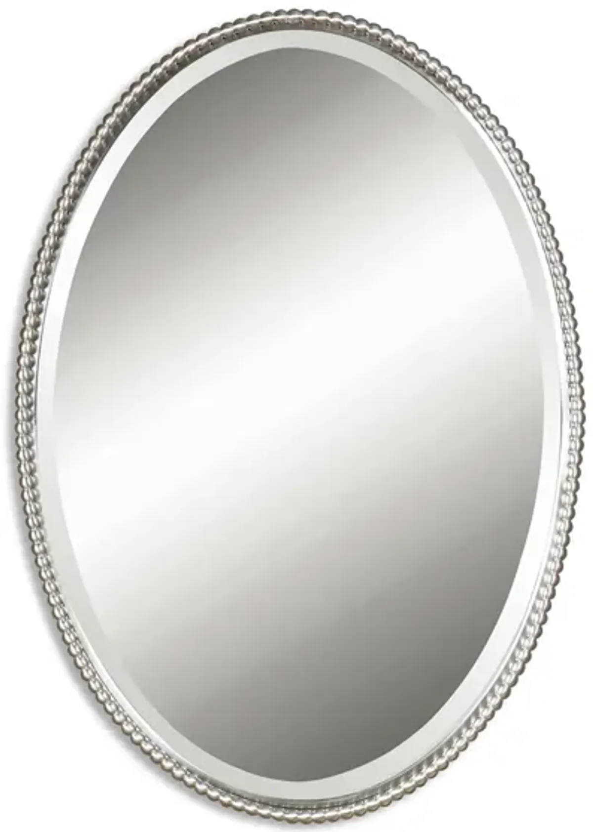 Sherise Oval Wall Mirror in Brushed Nickel by Uttermost