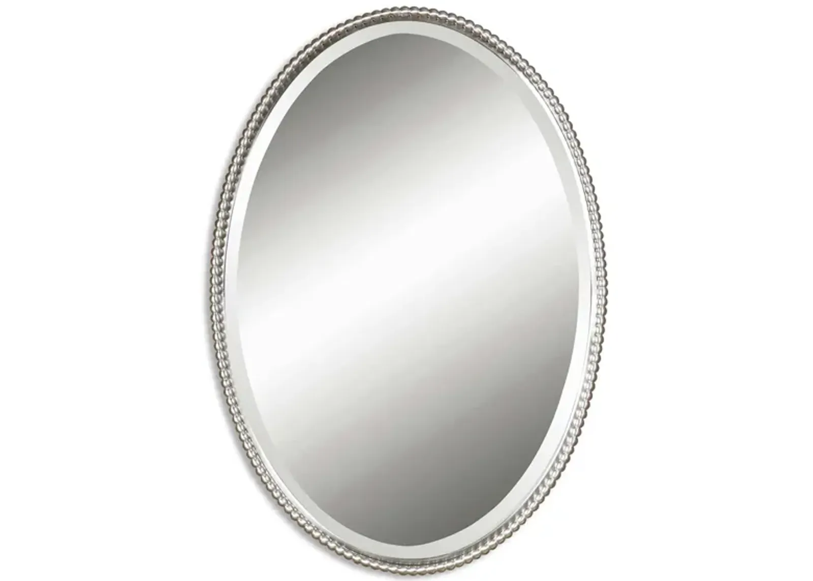 Sherise Oval Wall Mirror in Brushed Nickel by Uttermost