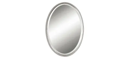 Sherise Oval Wall Mirror in Brushed Nickel by Uttermost