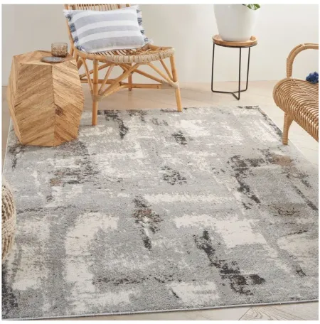 Nonet Area Rug in Gray/Ivory by Nourison