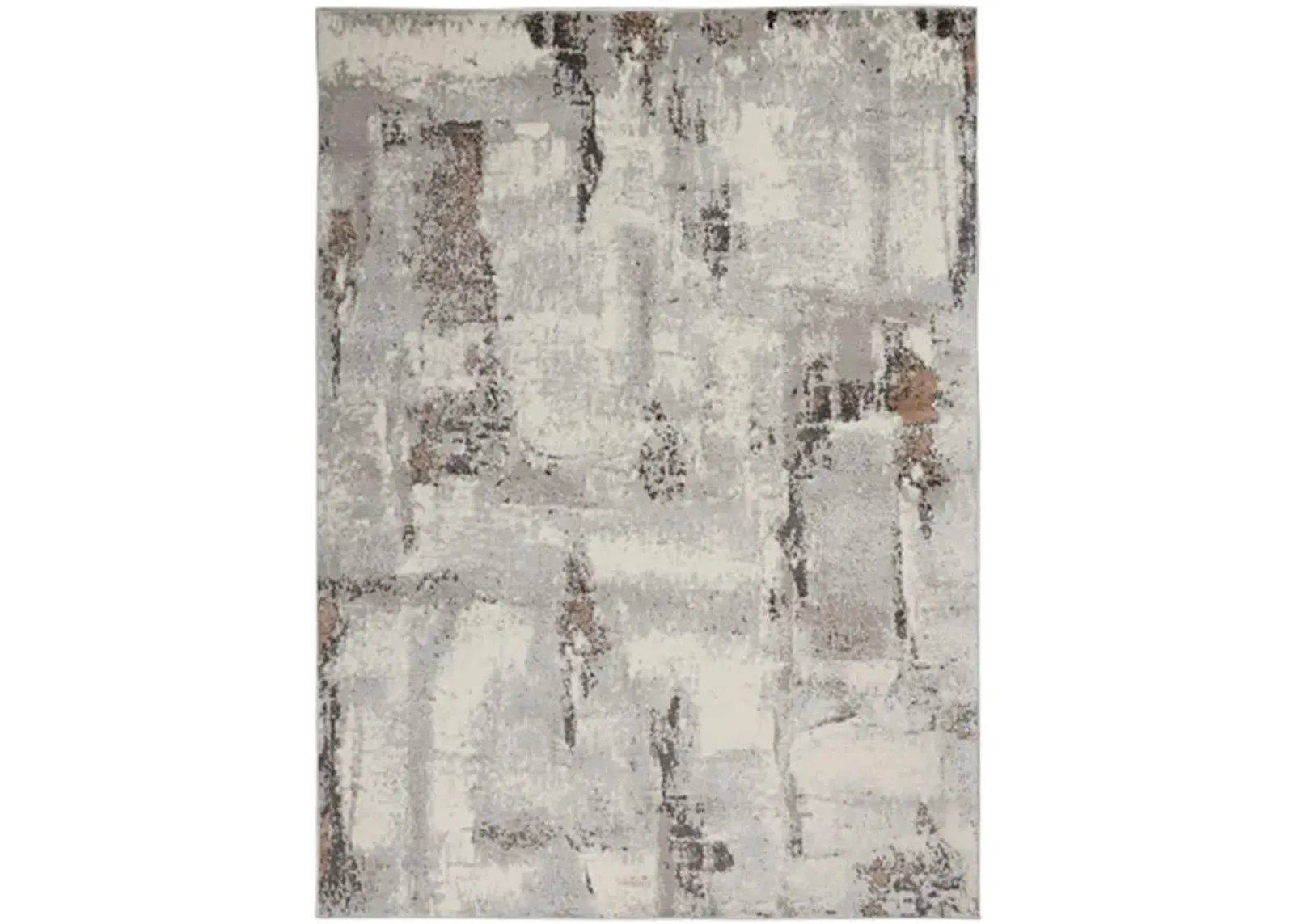 Nonet Area Rug in Gray/Ivory by Nourison