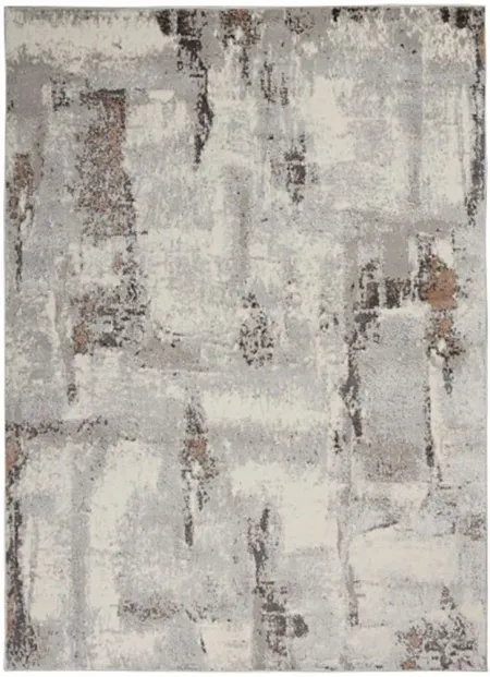 Nonet Area Rug in Gray/Ivory by Nourison
