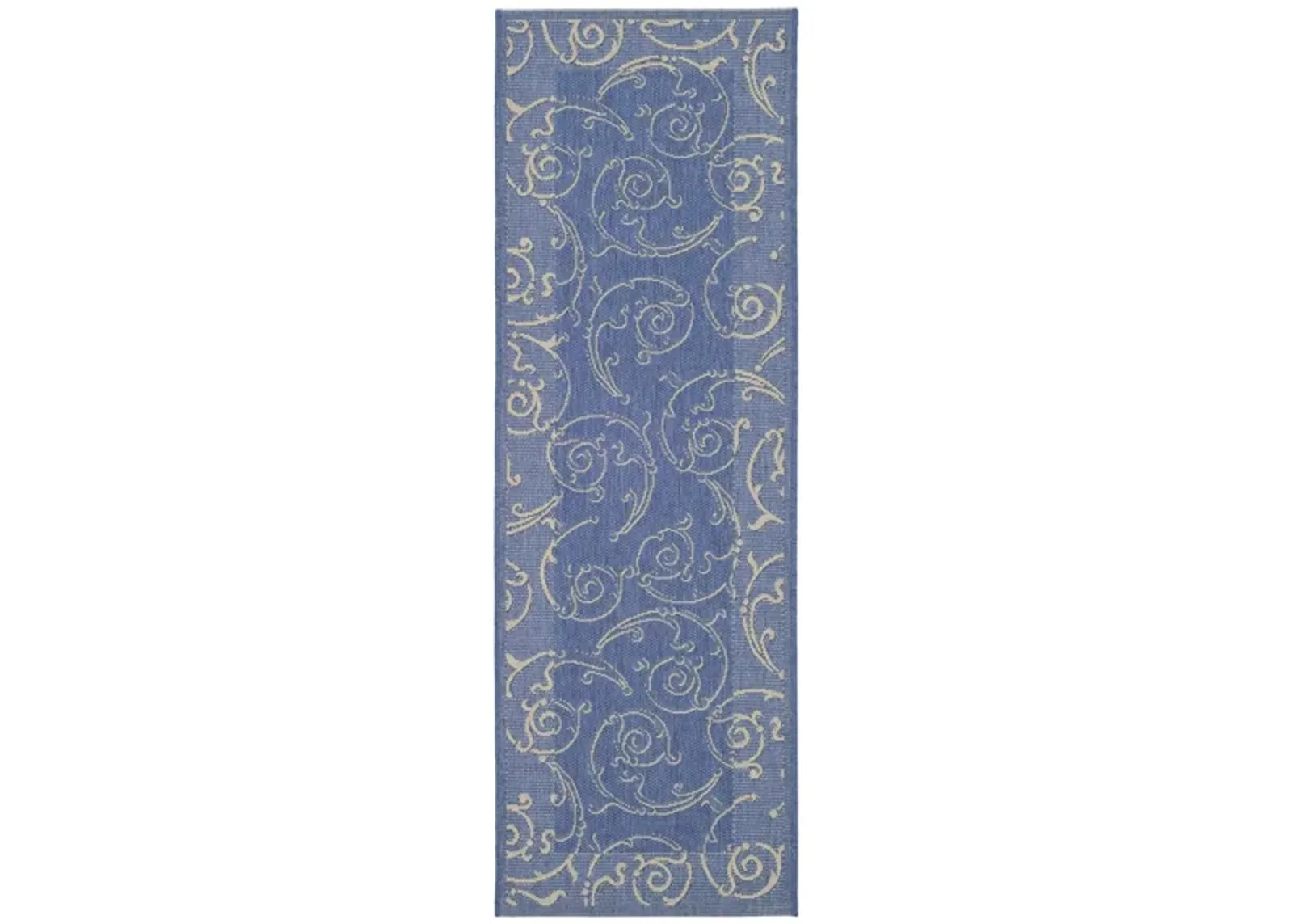 Courtyard Runner Rug in Blue & Natural by Safavieh