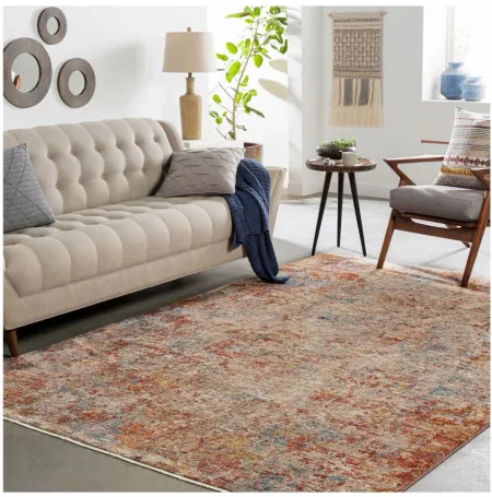 Tiger Lily Area Rug in Rust, Blue, Cream by Surya