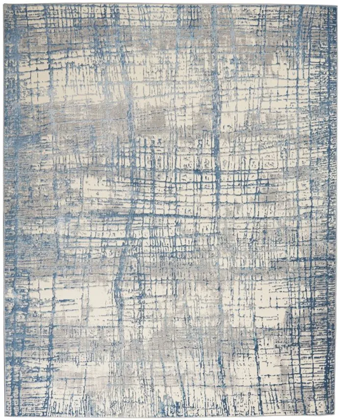 Rocky Road Area Rug in Ivory / Blue by Nourison