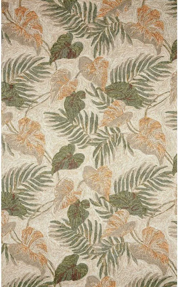 Liora Manne Ravella Tropical Leaf Indoor/Outdoor Area Rug in Neutral by Trans-Ocean Import Co Inc