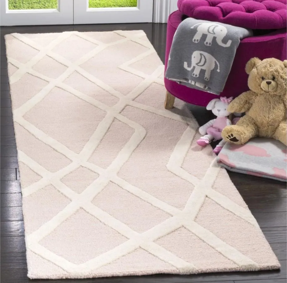 Kayson Kid's Area Rug in Pink & Ivory by Safavieh