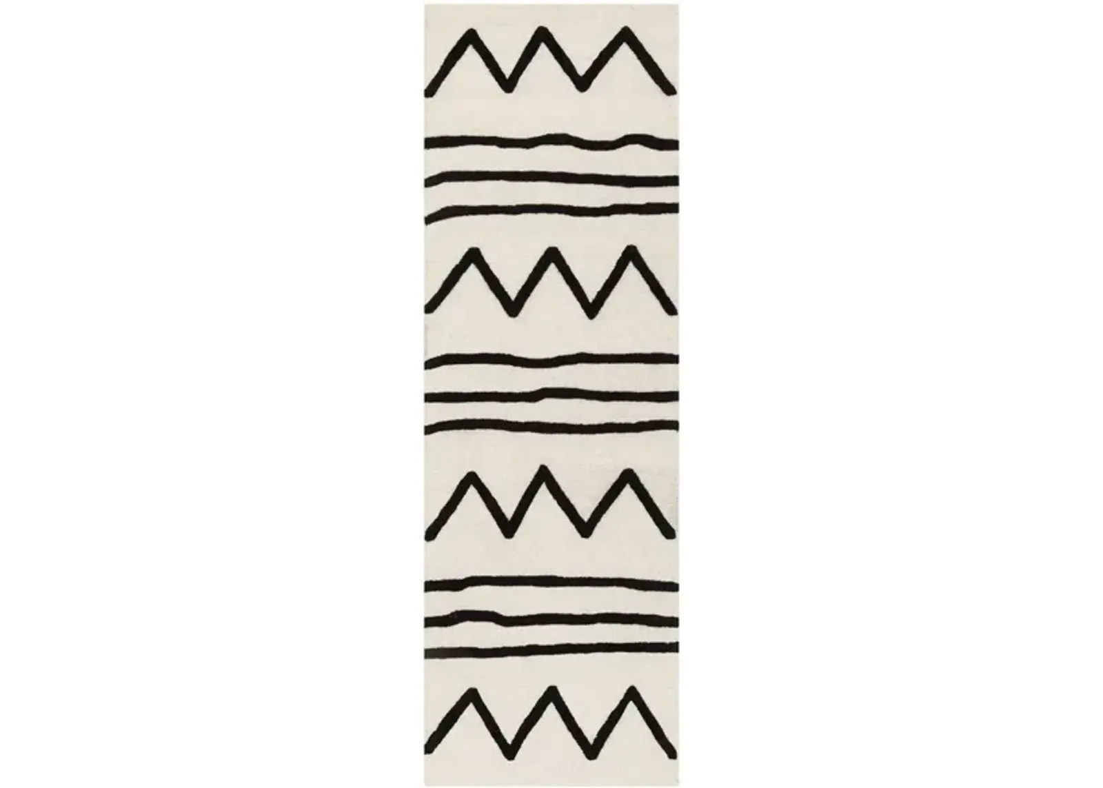 Zaiden Kid's Area Rug in Ivory & Black by Safavieh