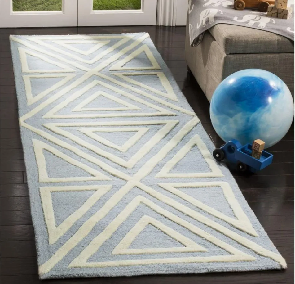 Lane Kid's Area Rug in Blue & Ivory by Safavieh