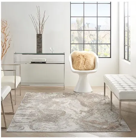 Adagio Area Rug in Ivory/Gray by Nourison