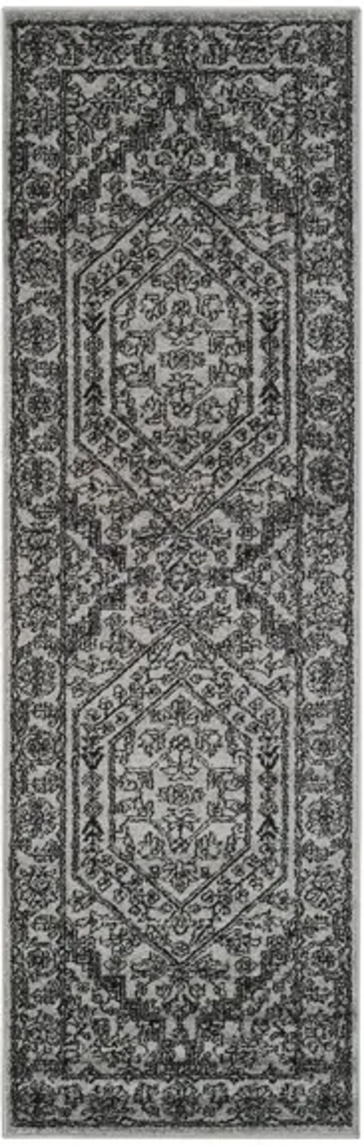 Adirondack Runner Rug in Silver/Black by Safavieh