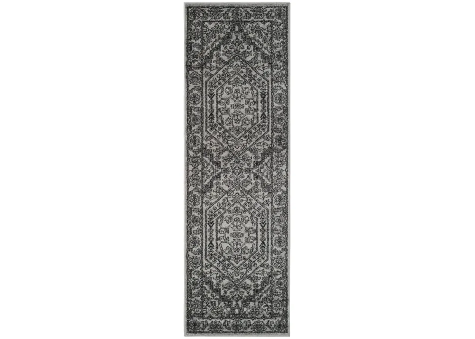 Adirondack Runner Rug in Silver/Black by Safavieh