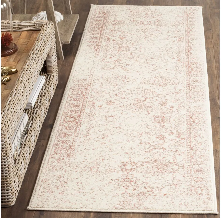 Adirondack Runner Rug in Ivory/Rose by Safavieh