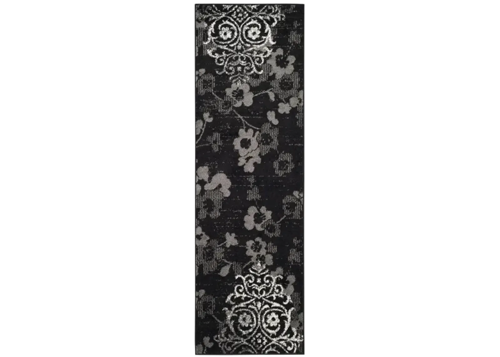 Adirondack Runner Rug in Black/Silver by Safavieh