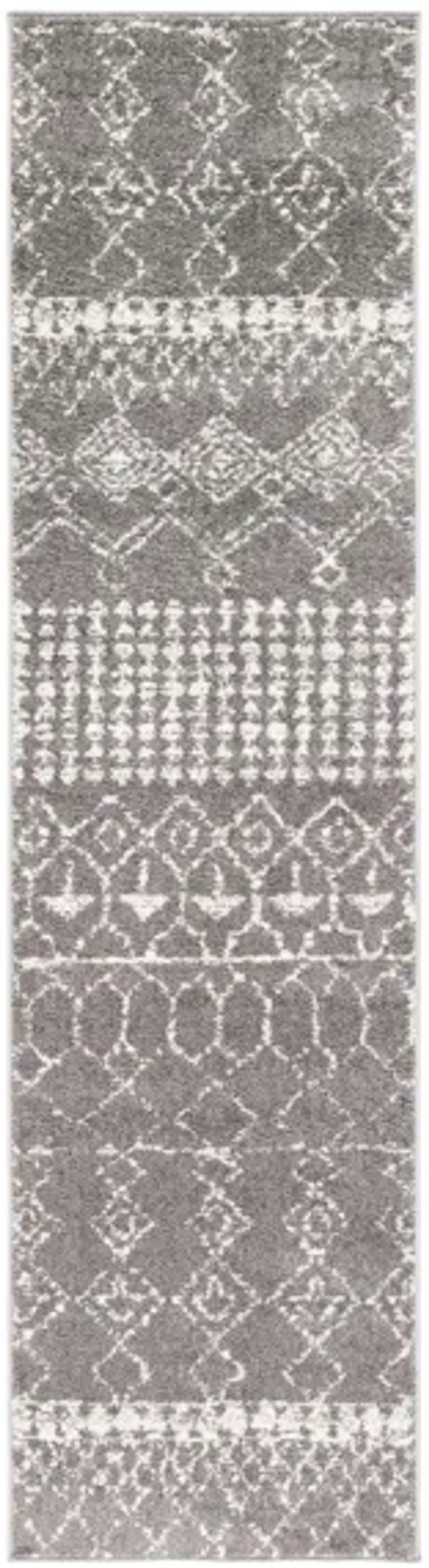 Tulum Runner Rug in Gray/Ivory by Safavieh