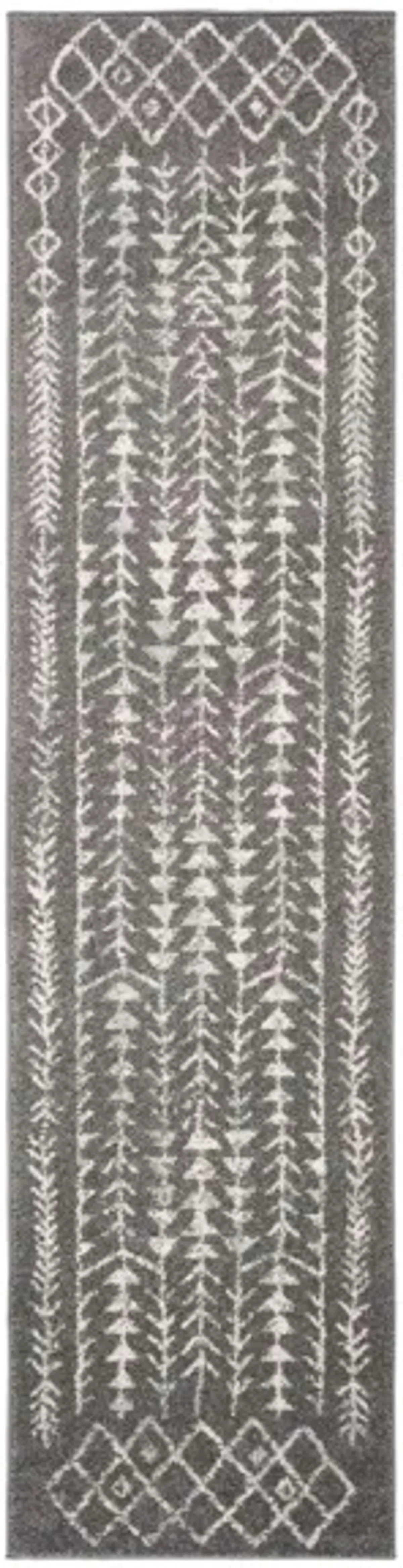 Tulum Runner Rug in Dark Gray/Ivory by Safavieh