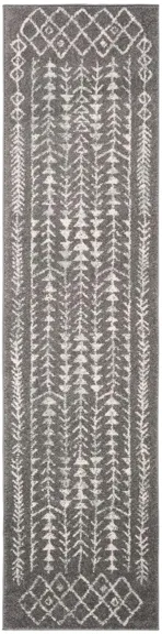 Tulum Runner Rug in Dark Gray/Ivory by Safavieh