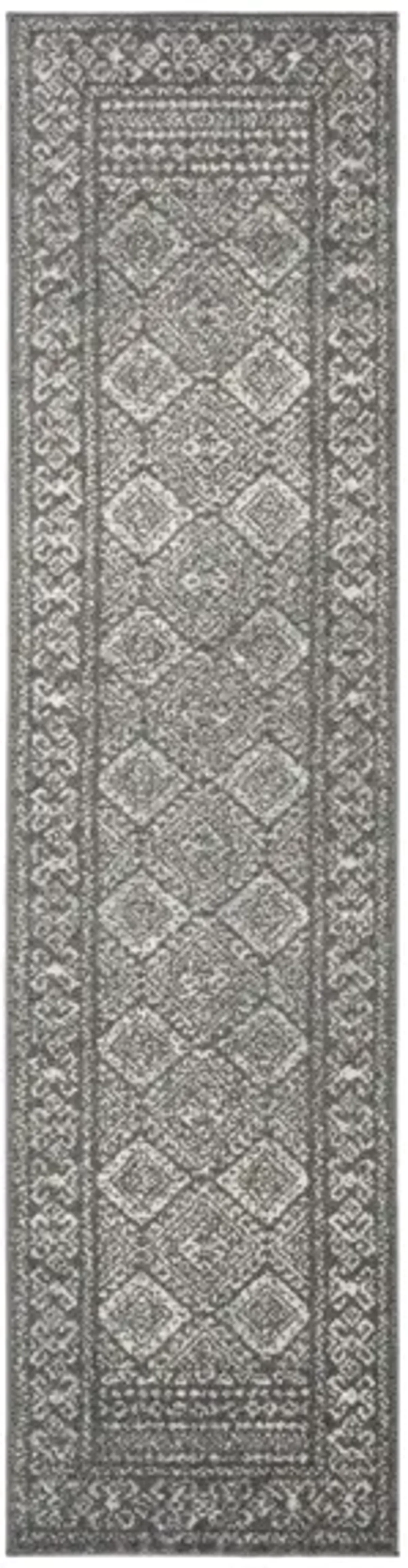 Tulum Runner Rug in Dark Gray/Ivory by Safavieh