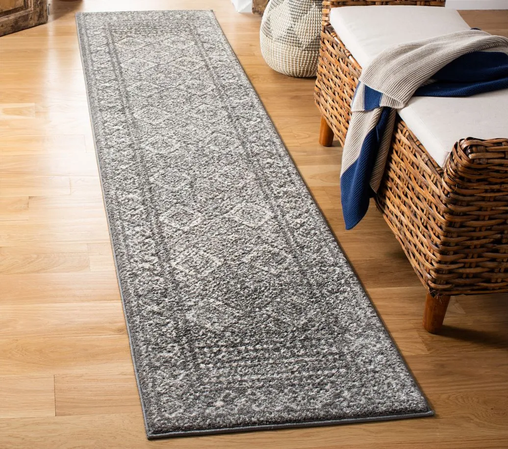 Tulum Runner Rug in Dark Gray/Ivory by Safavieh