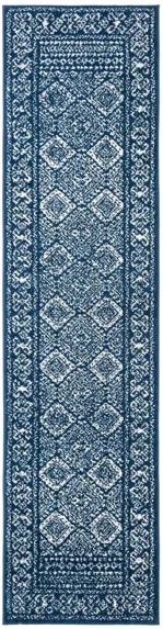 Tulum Runner Rug in Navy/Ivory by Safavieh