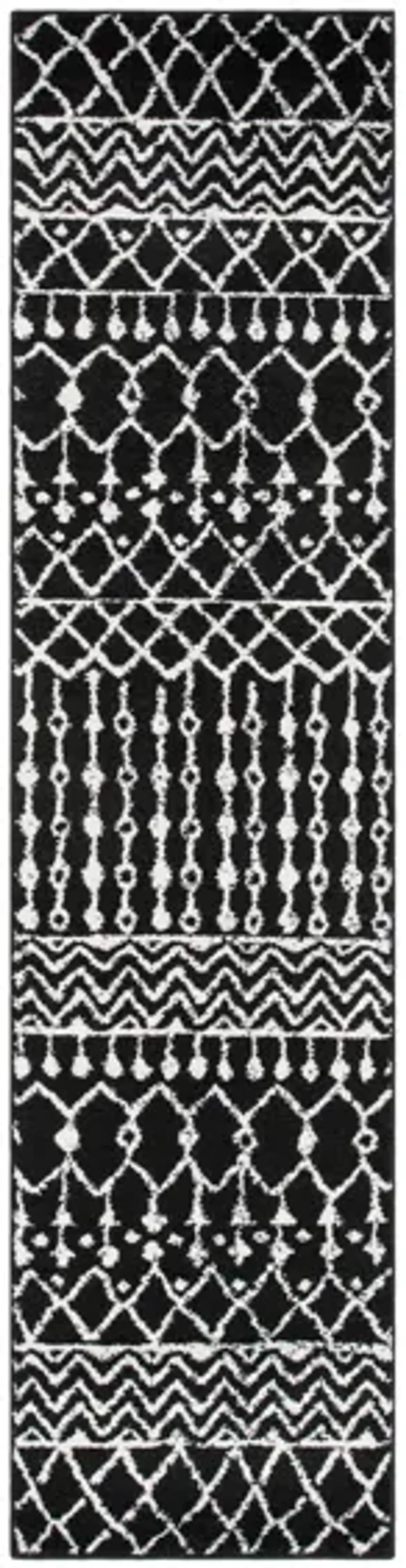 Tulum Runner Rug in Black/Ivory by Safavieh