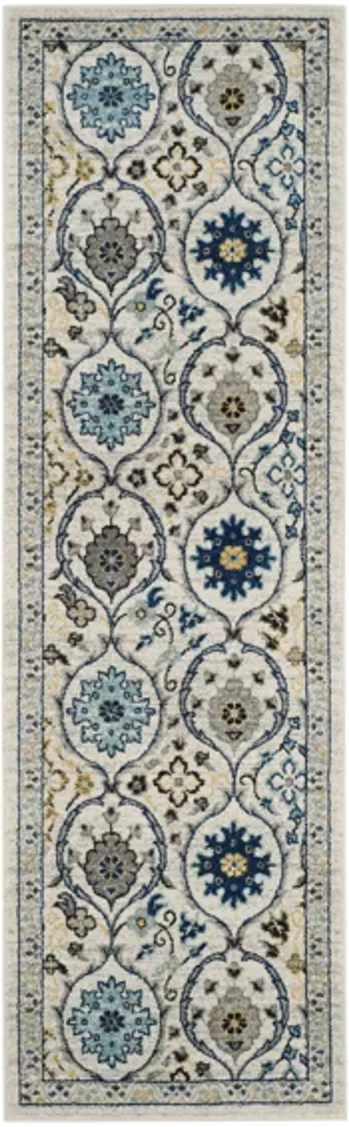 Evoke Runner Rug in Ivory/Blue by Safavieh