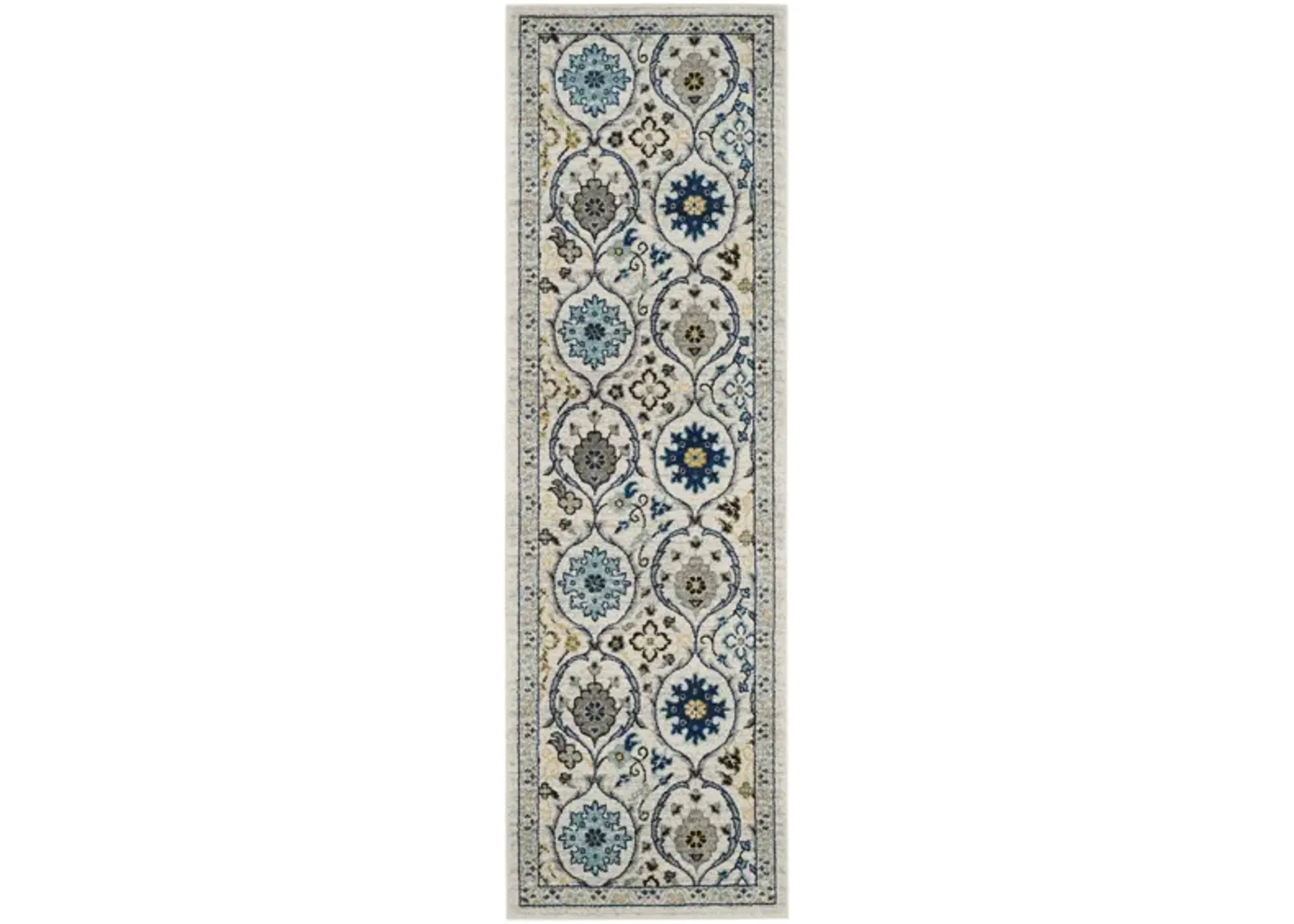 Evoke Runner Rug in Ivory/Blue by Safavieh