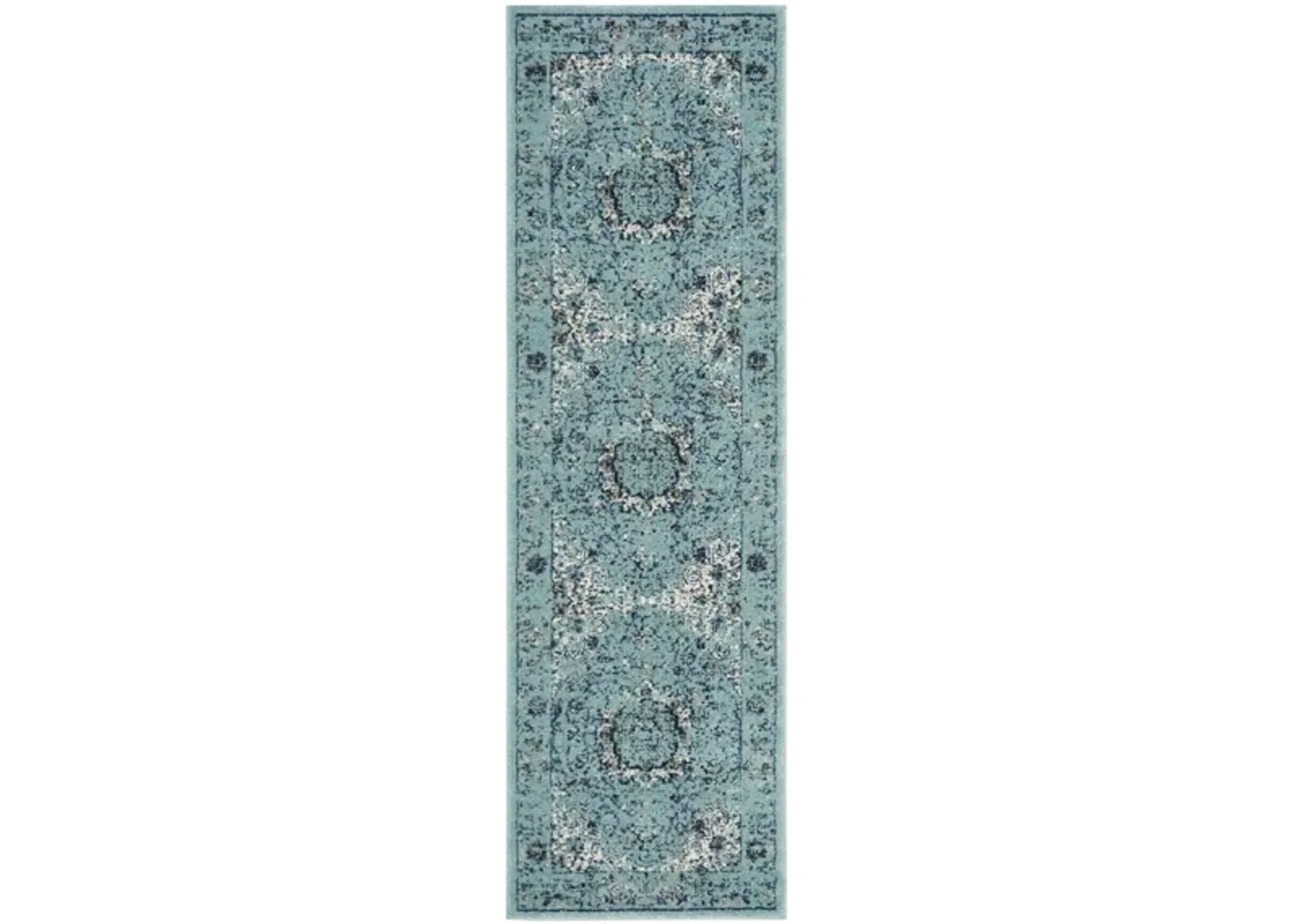 Evoke Runner Rug in Light Blue/Light Blue by Safavieh