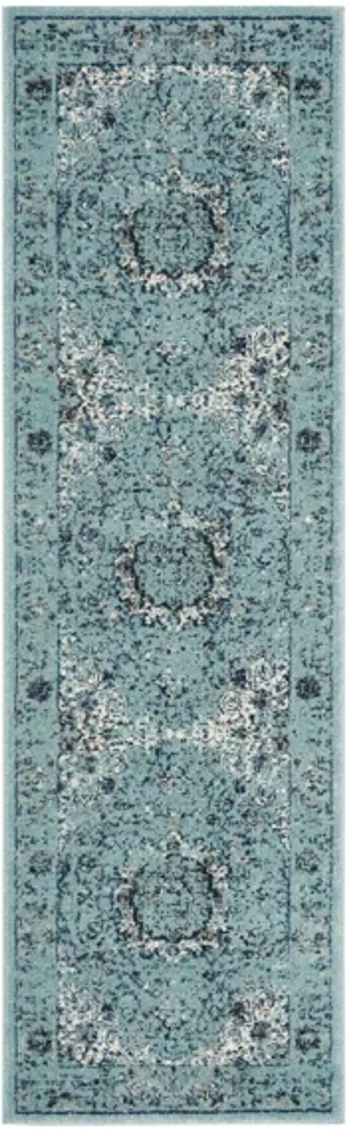 Evoke Runner Rug in Light Blue/Light Blue by Safavieh