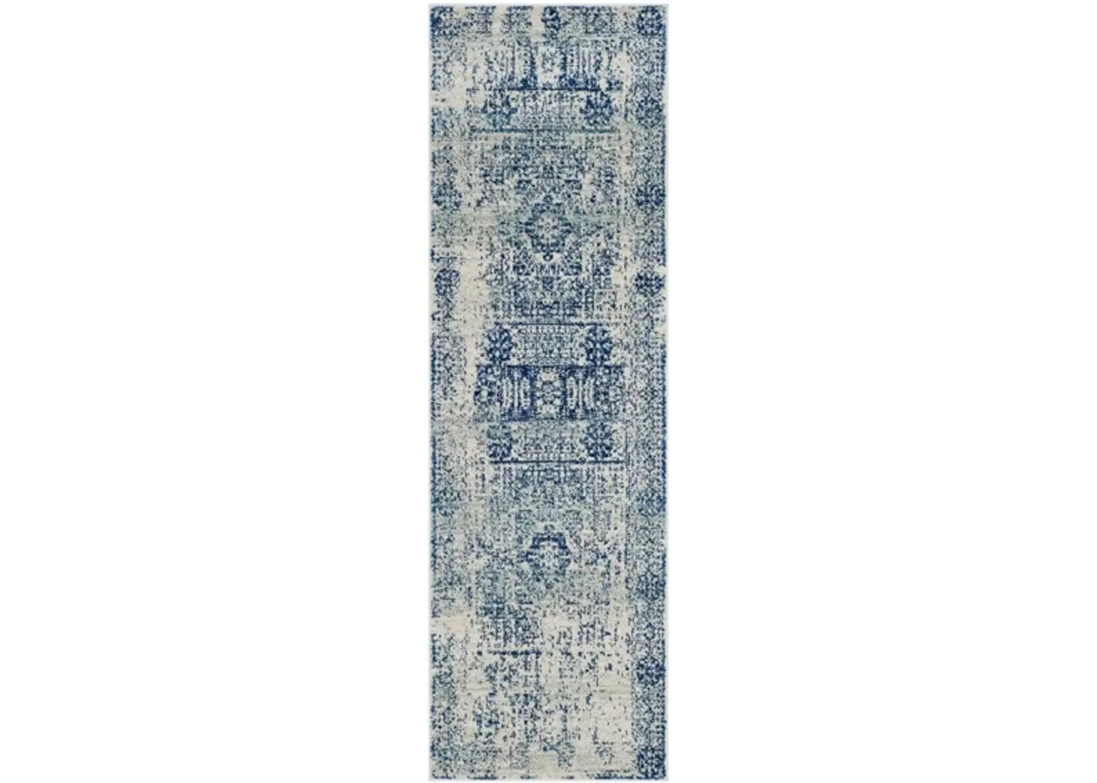 Evoke Runner Rug in Ivory/Blue by Safavieh