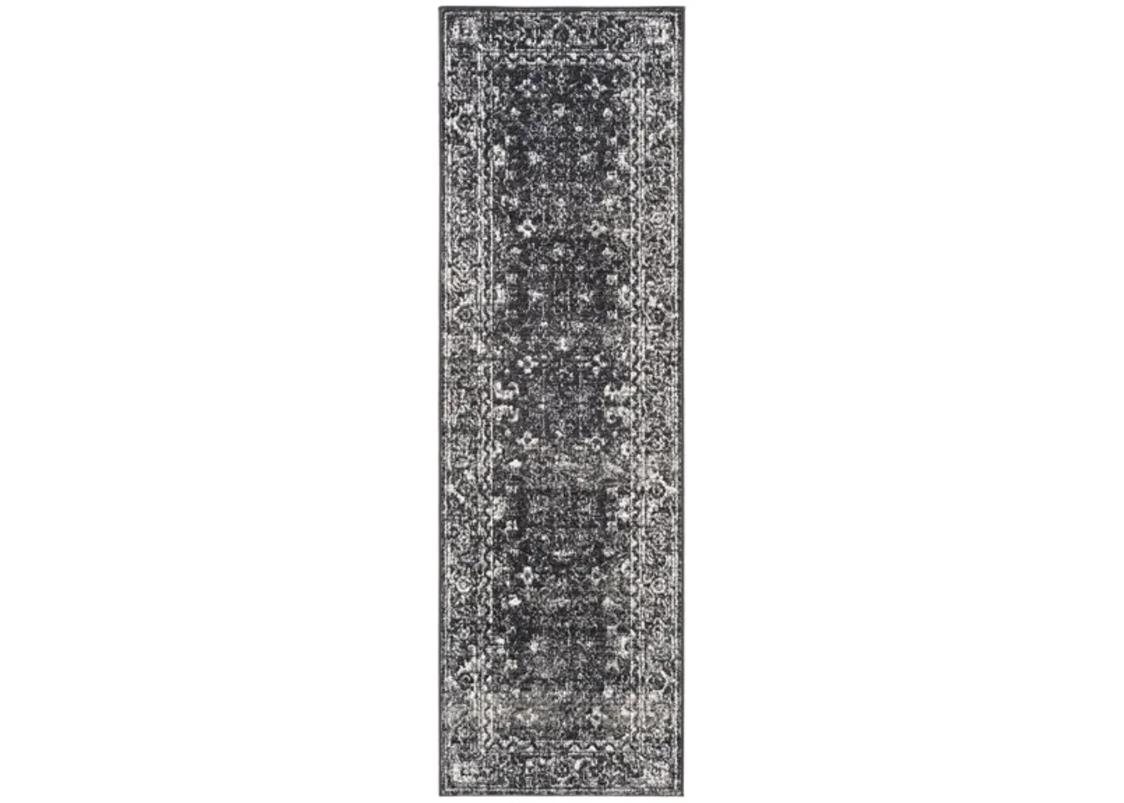 Evoke Runner Rug in Charcoal/Ivory by Safavieh