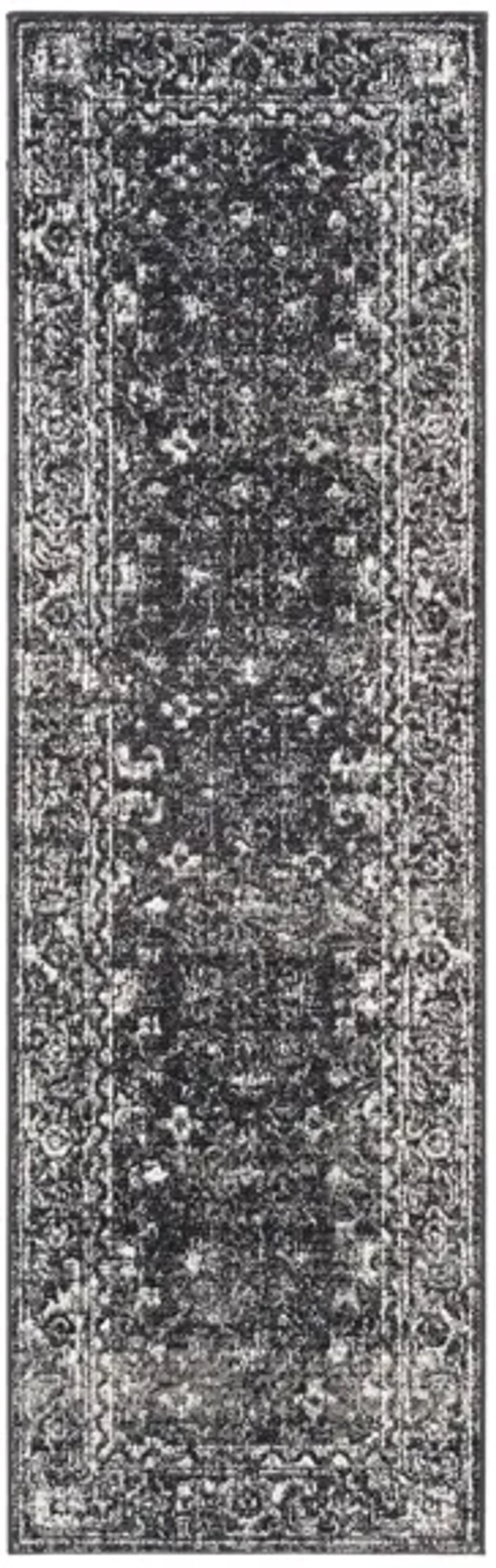 Evoke Runner Rug in Charcoal/Ivory by Safavieh