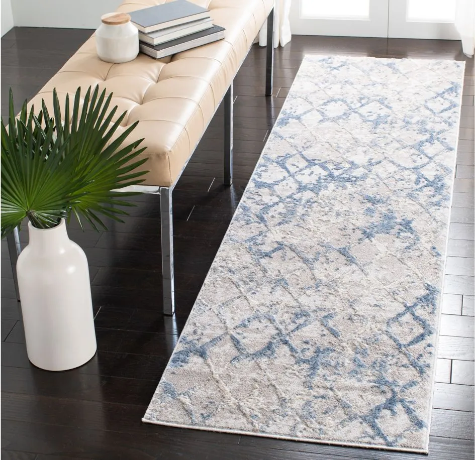 Amelia Runner Rug in Light Gray / Blue by Safavieh