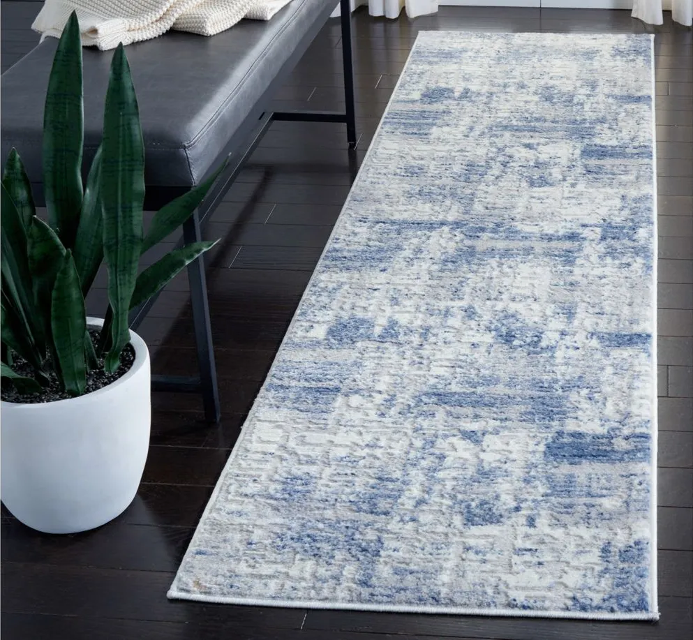 Amelia Runner Rug in Navy / Light Gray by Safavieh