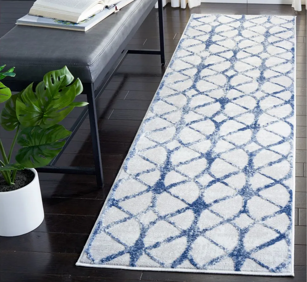 Amelia Runner Rug in Gray / Navy by Safavieh