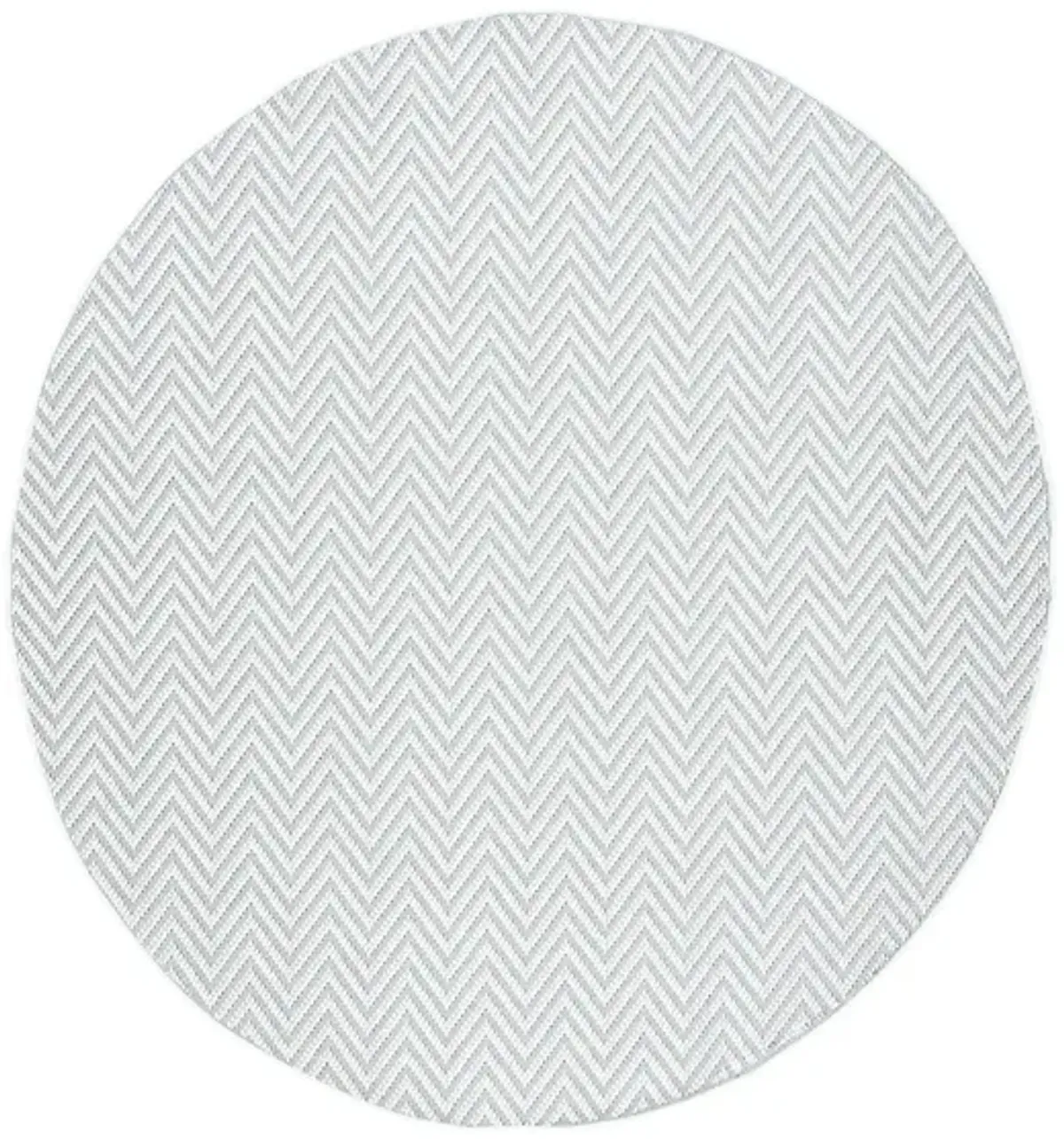 Bermuda Chevron Indoor/Outdoor Round Area Rug in Light Blue & Cream by Safavieh