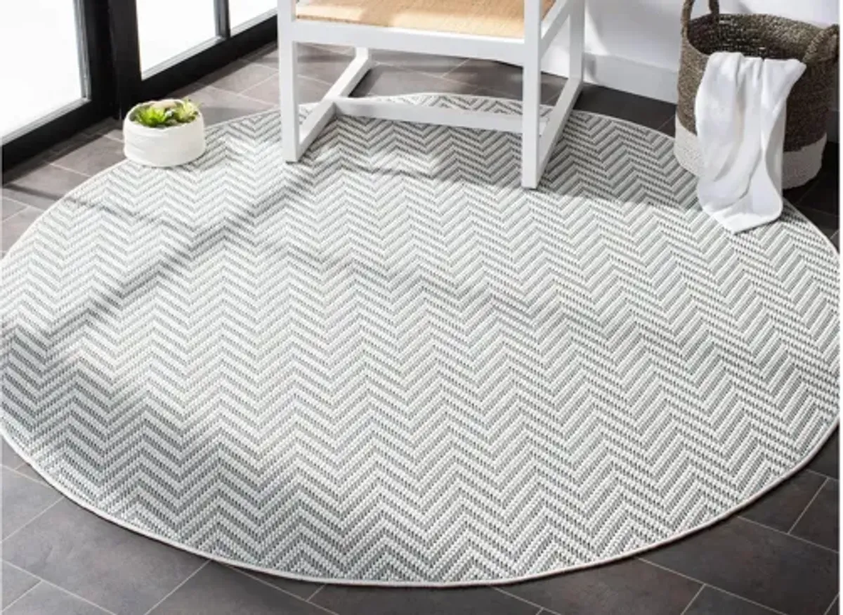 Bermuda Chevron Indoor/Outdoor Round Area Rug