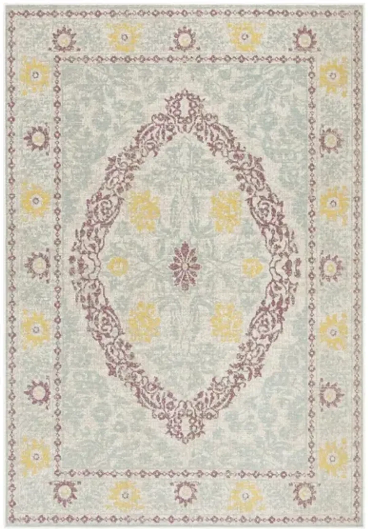 Montage I Area Rug in Beige & Fuchsia by Safavieh