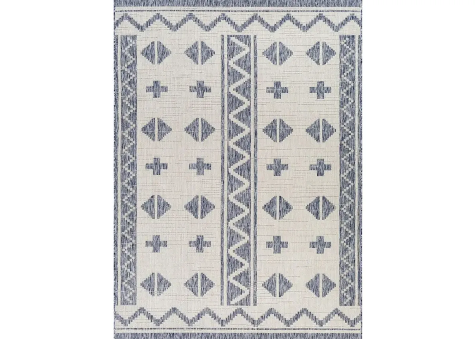 Tuareg Area Rug in Tan, Pale Blue, Navy, Blue, Taupe, Off-White, Gray by Surya