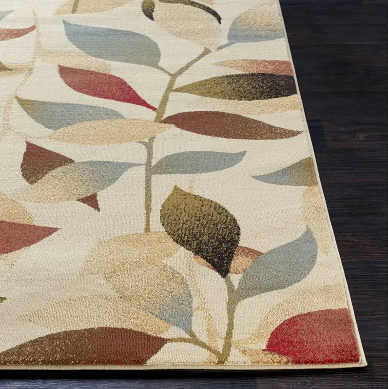 Riley Area Rug in Dark Red, Dark Brown, Camel, Pear, Charcoal, Black, Tan by Surya