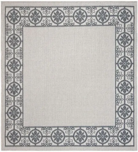 Bermuda St. David Indoor/Outdoor Square Area Rug in Ivory & Charcoal by Safavieh