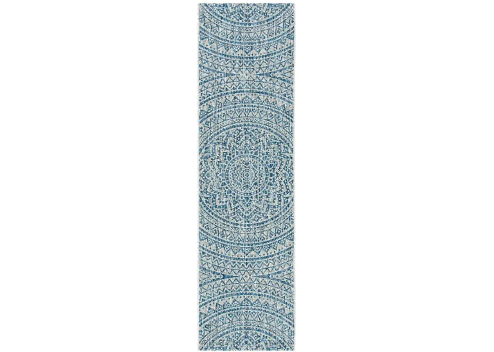 Courtyard Runner Rug in Light Gray & Blue by Safavieh