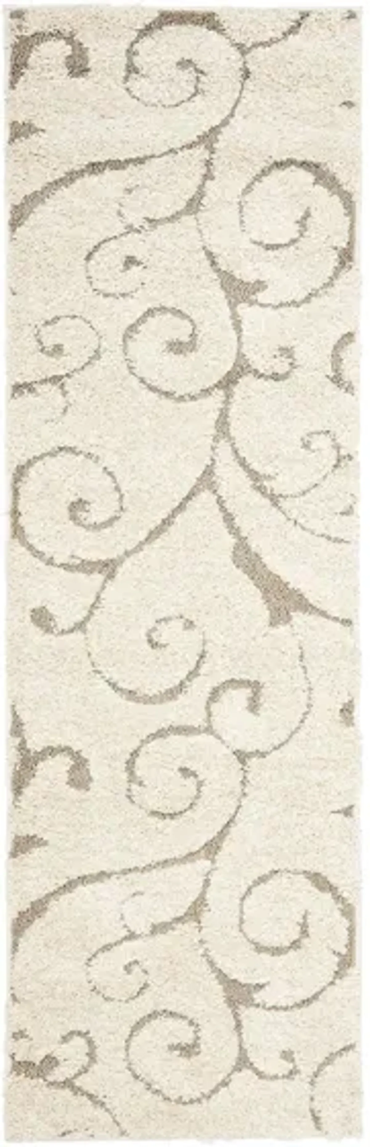 Florida Shag Runner Rug in Cream/Beige by Safavieh