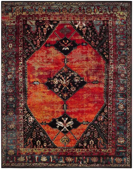 Vintage Hamadan I Area Rug in Orange & Red by Safavieh