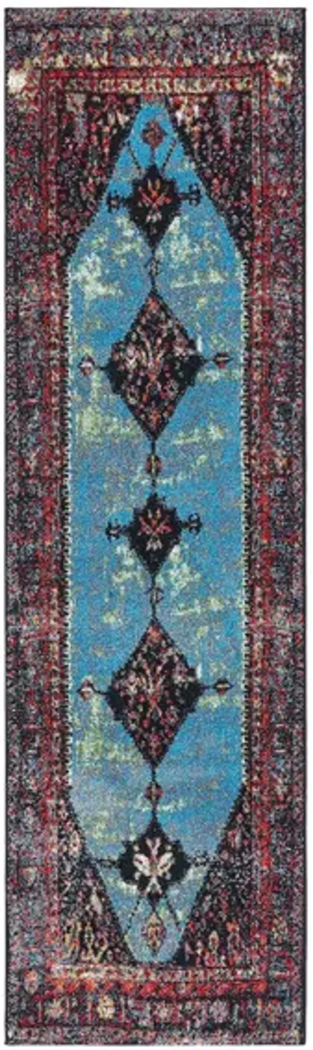 Vintage Hamadan I Area Rug in Red & Light Blue by Safavieh