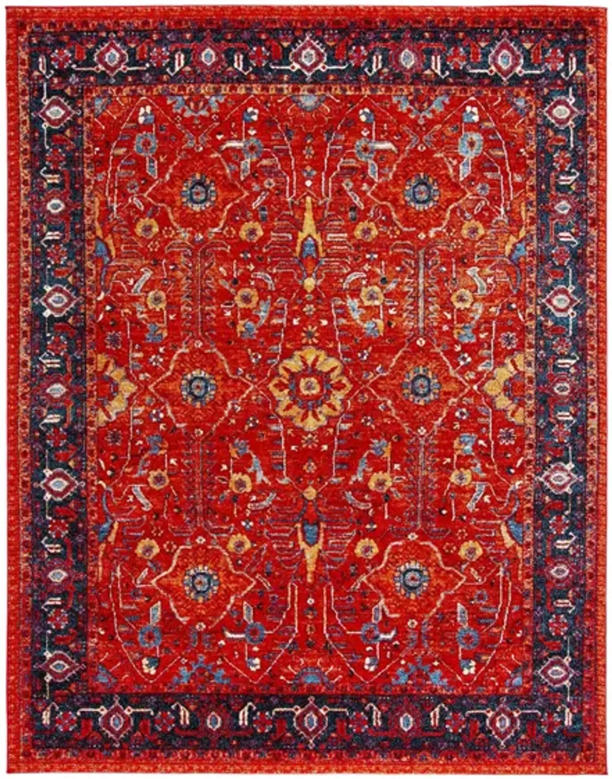 Vintage Hamadan I Area Rug in Orange & Navy by Safavieh