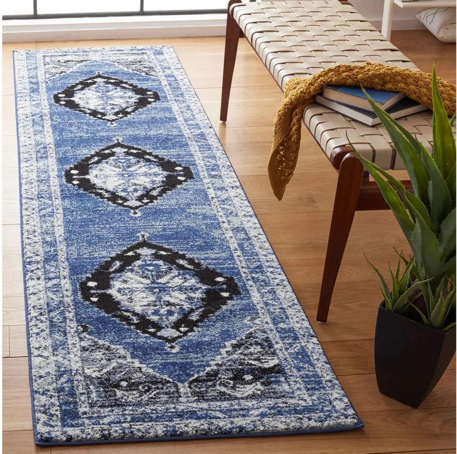 Vintage Hamadan II Area Rug in Blue & Ivory by Safavieh