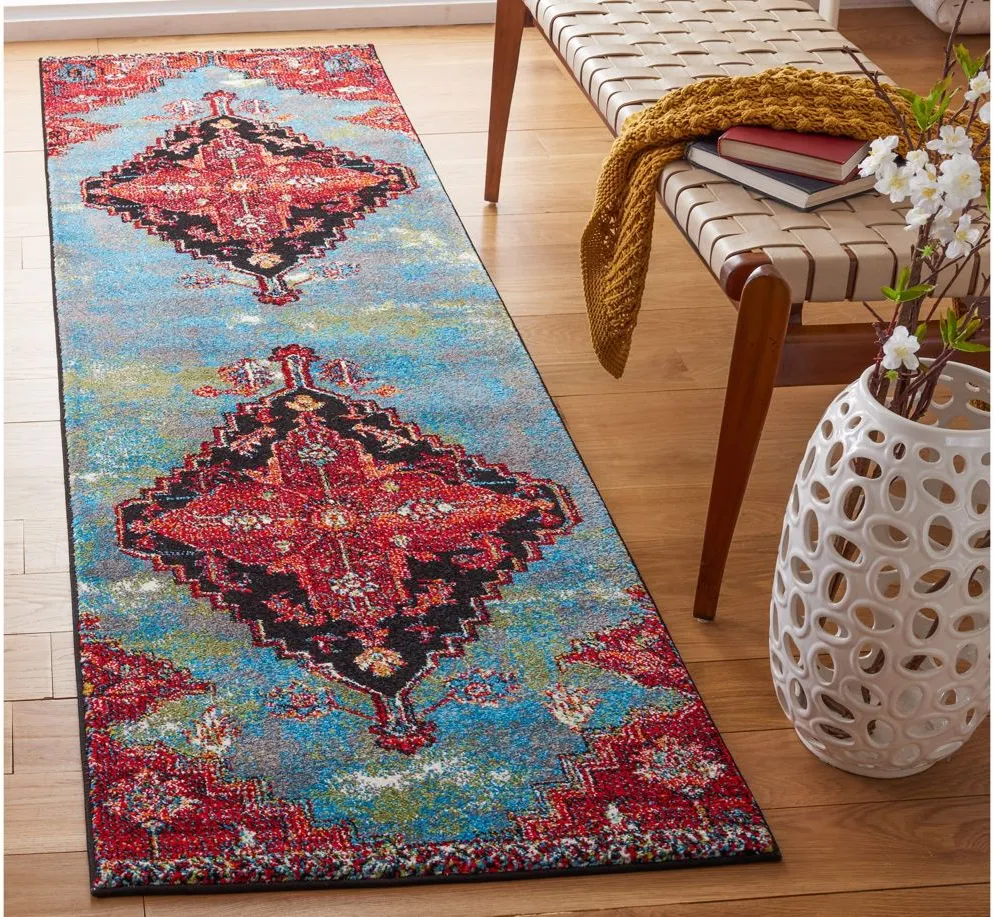 Vintage Hamadan II Area Rug in Blue & Red by Safavieh