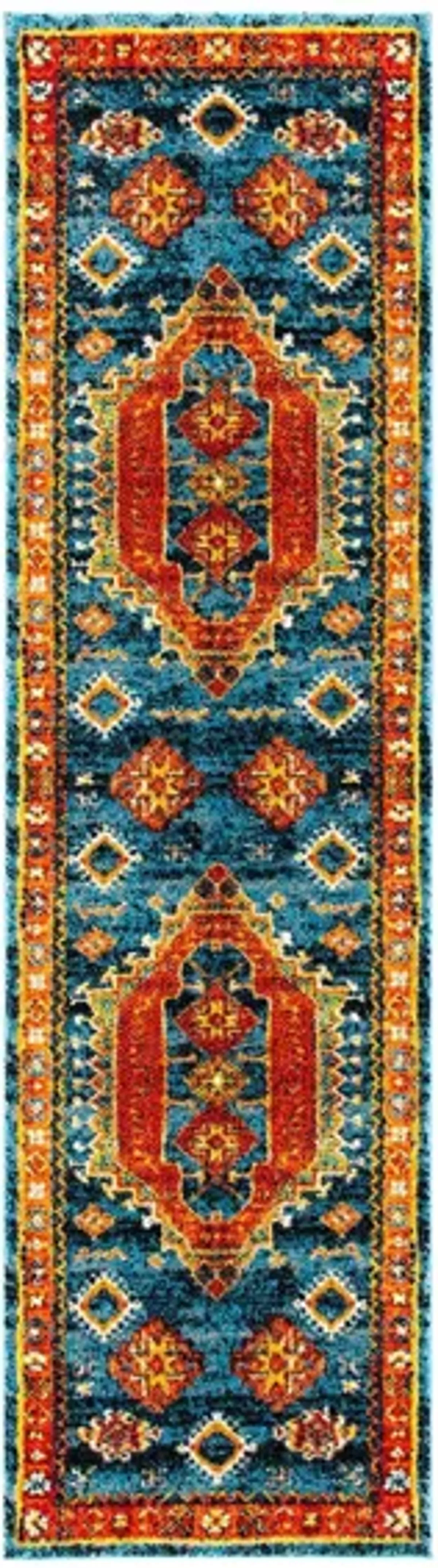 Vintage Hamadan II Area Rug in Blue & Orange by Safavieh