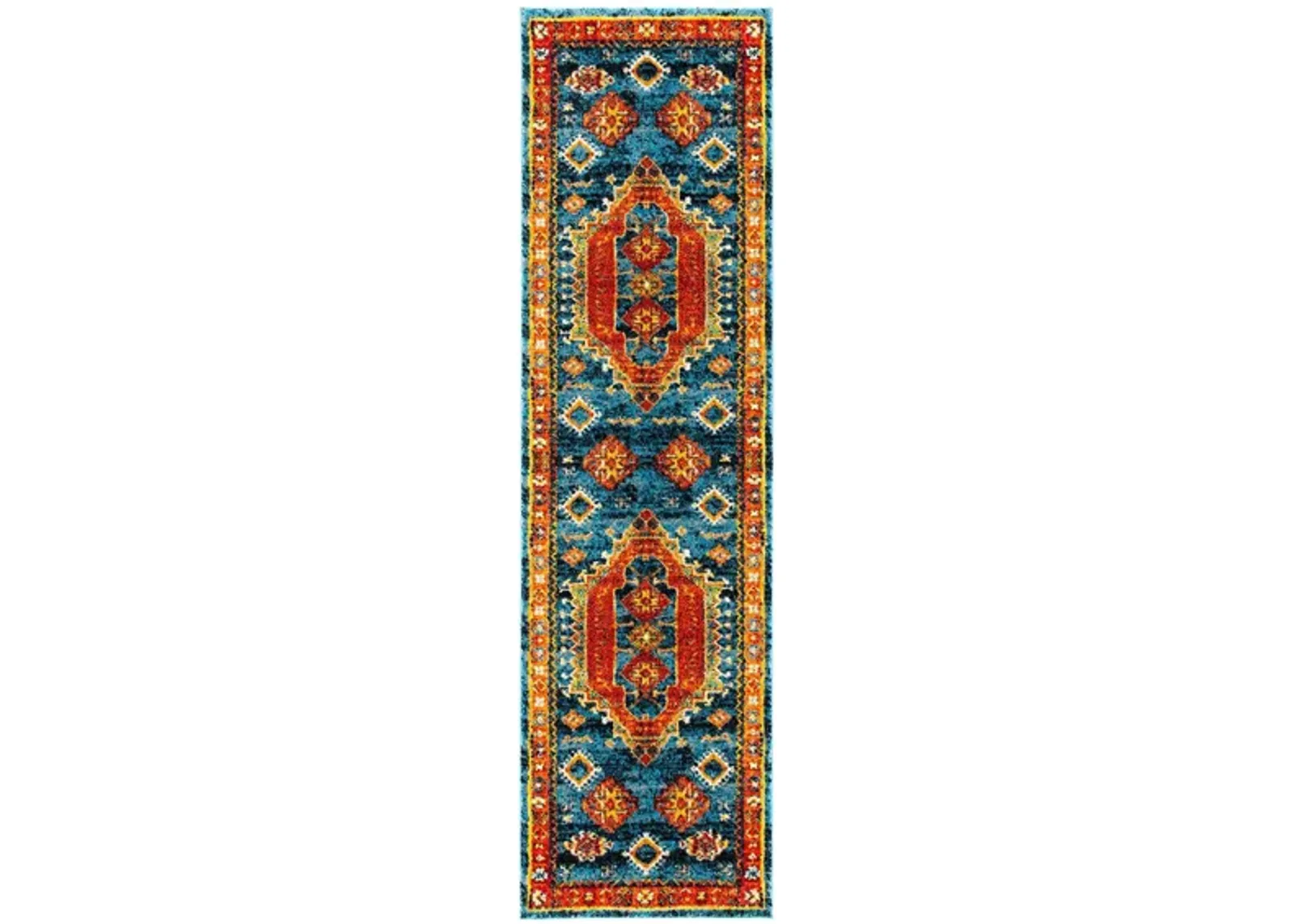 Vintage Hamadan II Area Rug in Blue & Orange by Safavieh